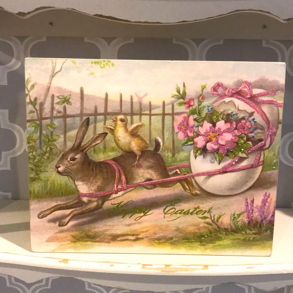 NWT Primitive Designs by Kathy Happy Easter Sign